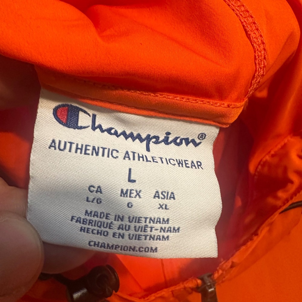 NWT Champion FedEx Mens Large Orange Half Zip Hooded Windbreaker Outdoor Jacket - Picture 5 of 10